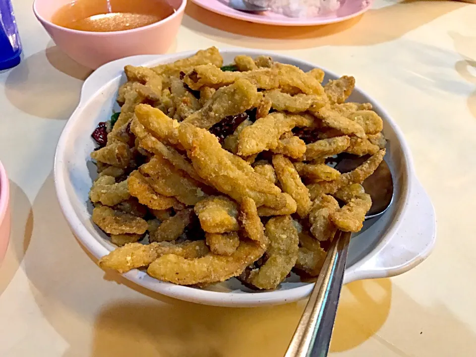 Snapdishの料理写真:Fried bitter gourd salted egg|angela angieさん