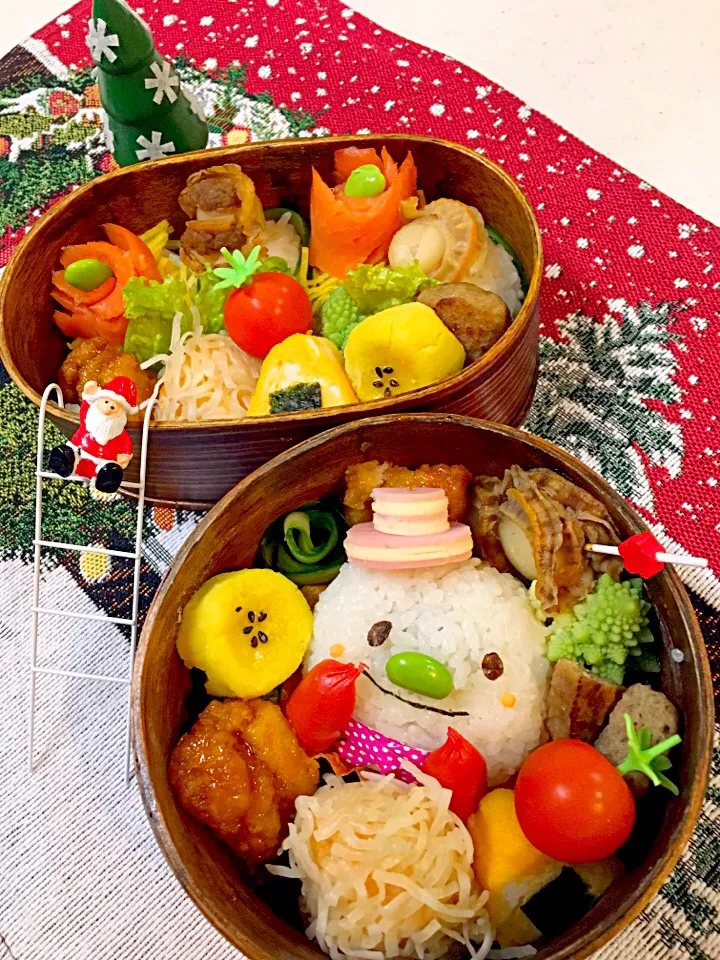 Snapdishの料理写真:雪だるまお弁当❣️プチお握り❣️|Yuki Kawasumiさん