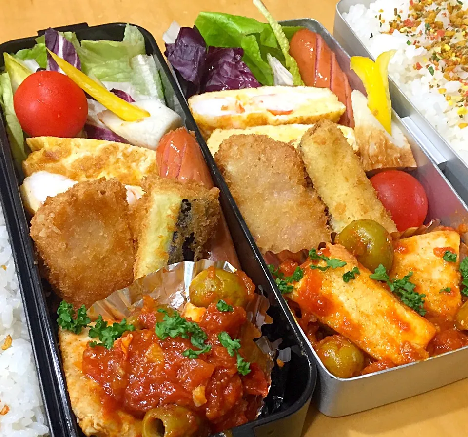 Snapdishの料理写真:今日の親父弁当！|沖縄「ピロピロ」ライフさん