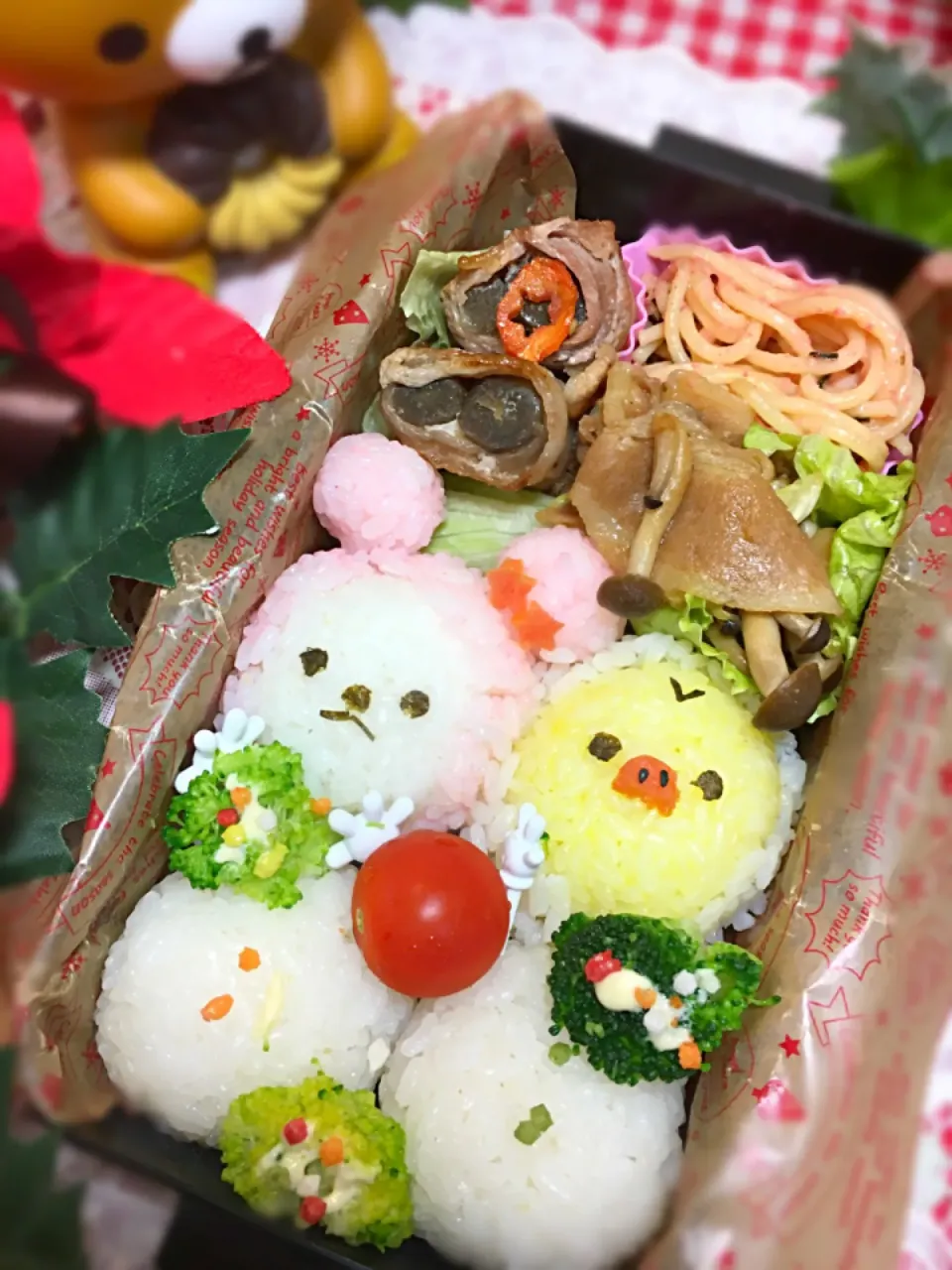 コリラックマとキイロイトリの雪だるま☃️弁当|せいこさん