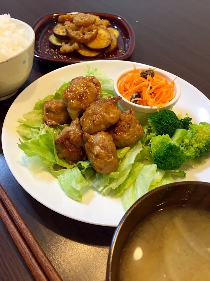 Snapdishの料理写真:チーズの豚肉巻きの晩ご飯|mikaさん