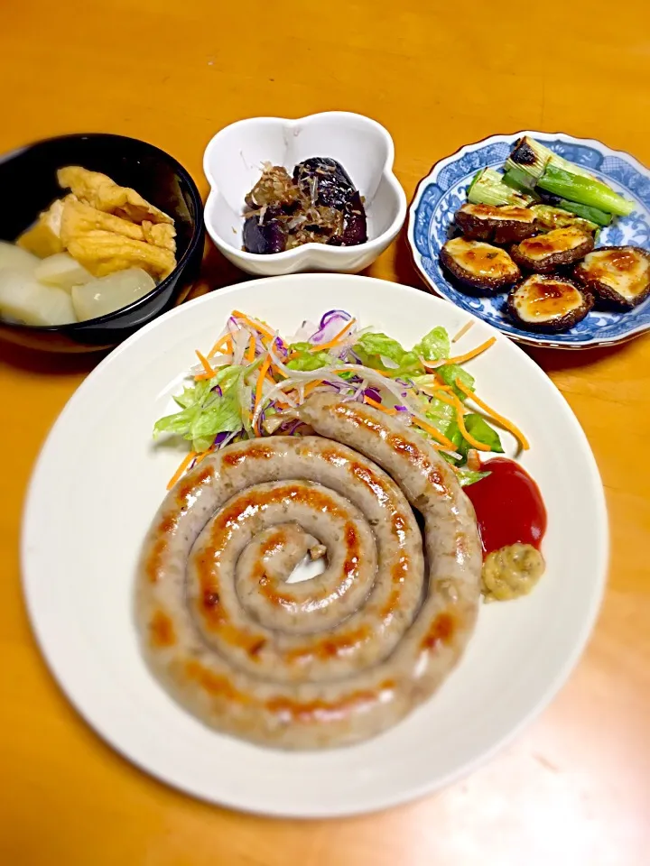 クルクル巻きウインナー
かぶと厚揚げの煮物
なすのゴマポン酢炒め
しいたけのマヨネーズ焼き長ネギ添え|えりこさん