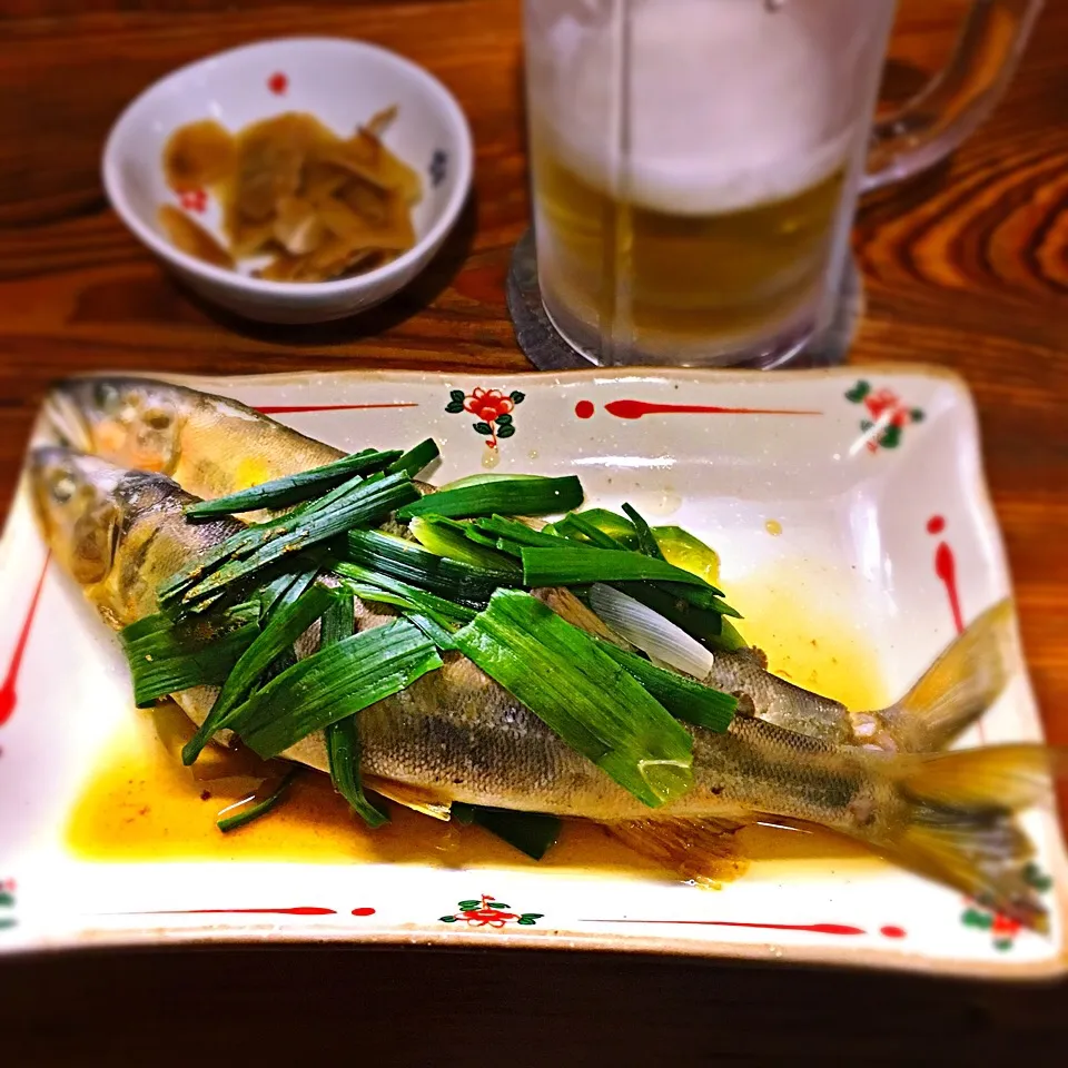 シビ鮎の塩茹で|ち〜おんさん