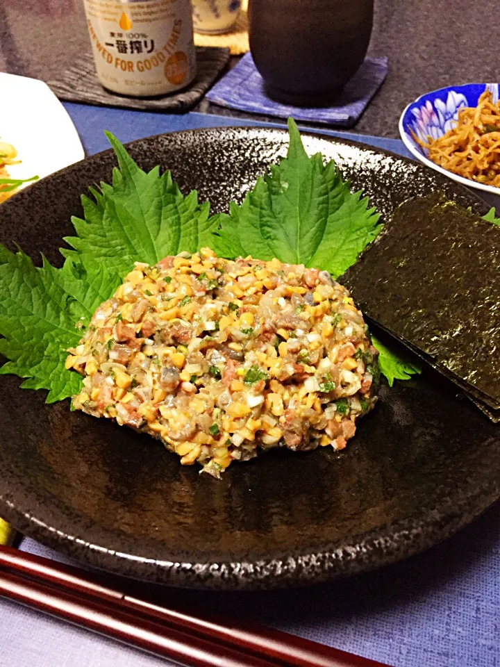 イワシのなめろう納豆入り|ほっけまんさん