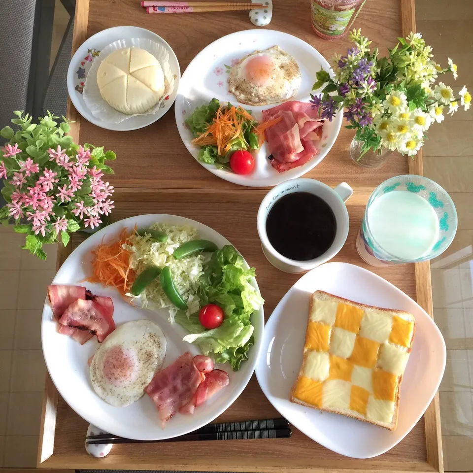 Snapdishの料理写真:12/4❤︎主人と娘の休日モーニング❤︎|Makinsさん