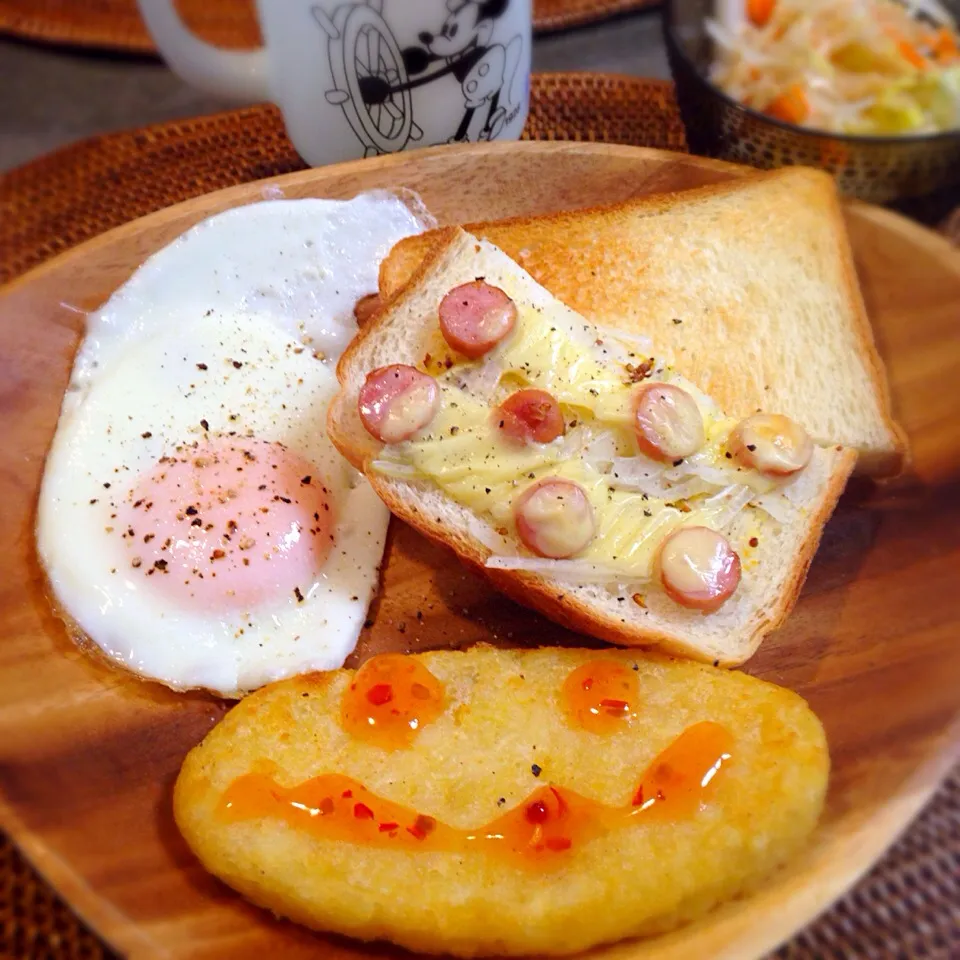 Snapdishの料理写真:朝ごぱん(=ﾟωﾟ)ﾉ|nao子さん