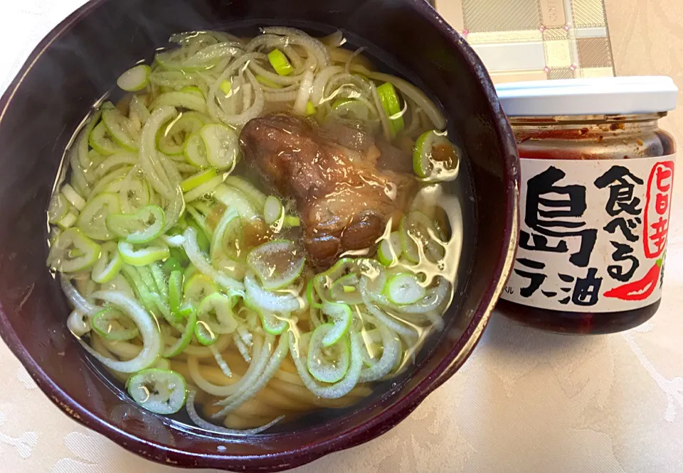 Snapdishの料理写真:久米島そば  まるごと沖縄食べる島ラー油|Junko Tominagaさん