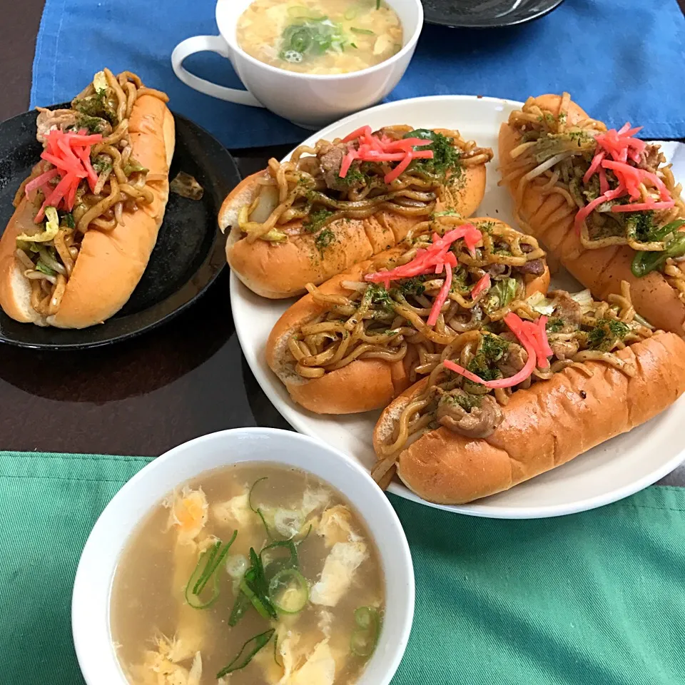 焼きそばロール、たまごスープ|純さん