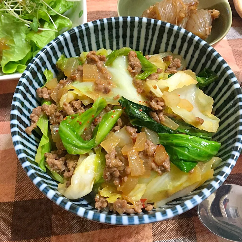 肉みそキャベツ丼|あさかさん