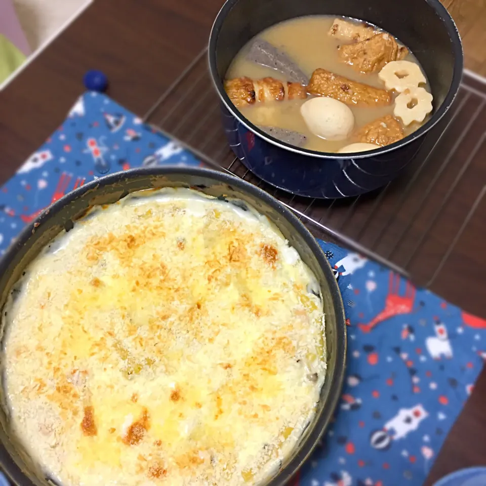 Snapdishの料理写真:今日のお夕飯、フライパングラタンw|薄荷さん