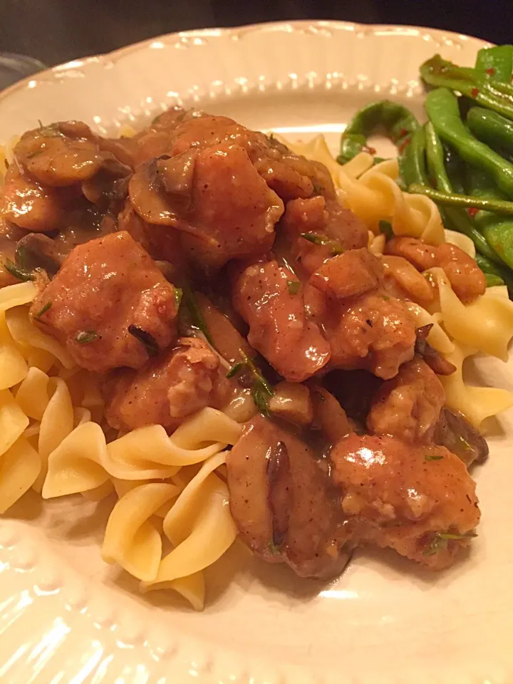 Braised Wild Pheasant, White Wine Gravy and Egg Noodles|K Goodnessさん