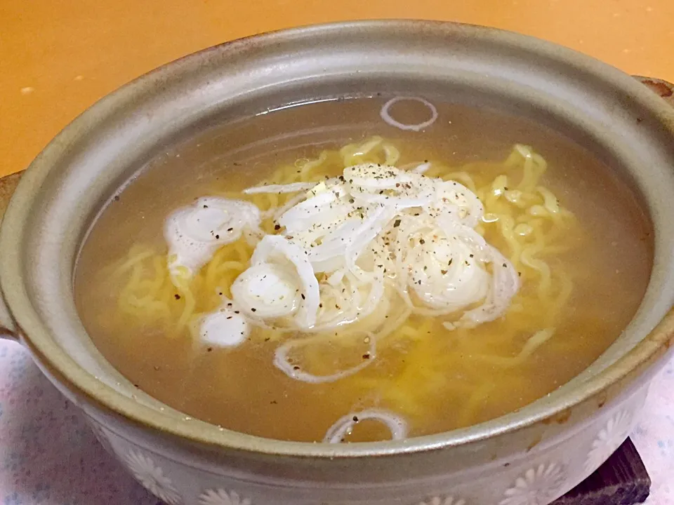 昨晩の塩豚鍋のスープでラーメン!  (^-^)|Kei Satoさん