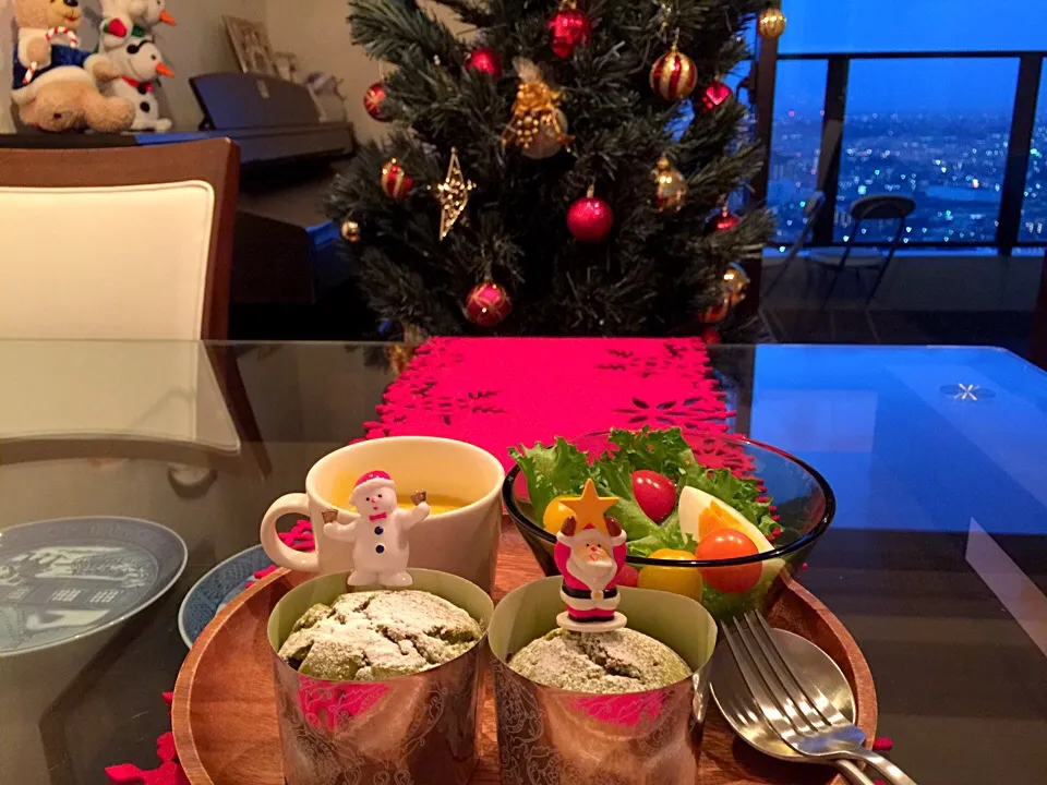 チョコチップ抹茶マフィン
南瓜と薩摩芋のポタージュ
カラフルトマトサラダ|Hitomiさん