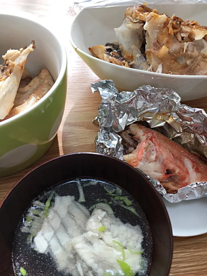 鯛の煮付け&アカムツの塩焼き&ヒラメのお吸い物で魚づくし|大塚 友子さん