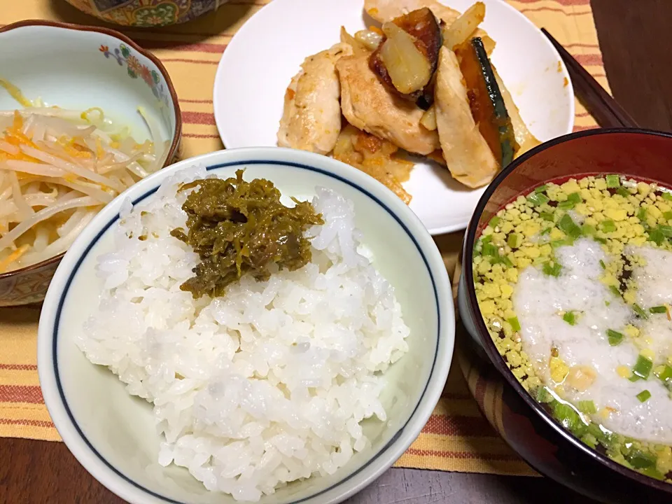 Snapdishの料理写真:頂きもの #久世福商店 #たまご吸物 #信州ばっちゃんの味ふき味噌 新米ごはんがうまい！|Yuko Kisoさん