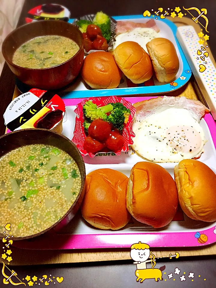 子供達の朝ごはん(∩˃o˂∩)♡|えみさん