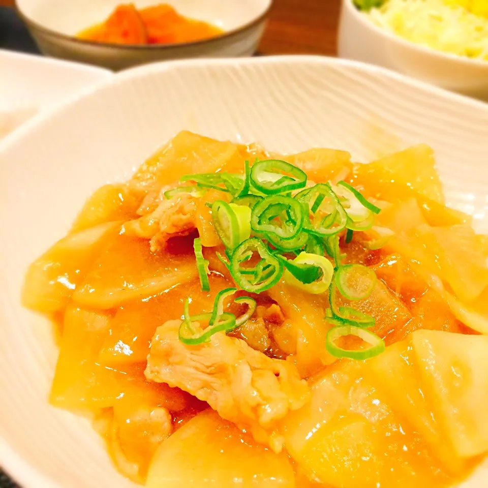 ご飯のお供に豚肉バラ大根炒め🍚💕|🍎ゆかりんご🍎さん