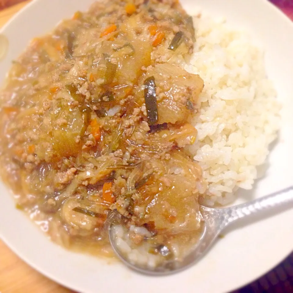 大根と春雨のそぼろあんかけ御飯♫|こなちゅんさん