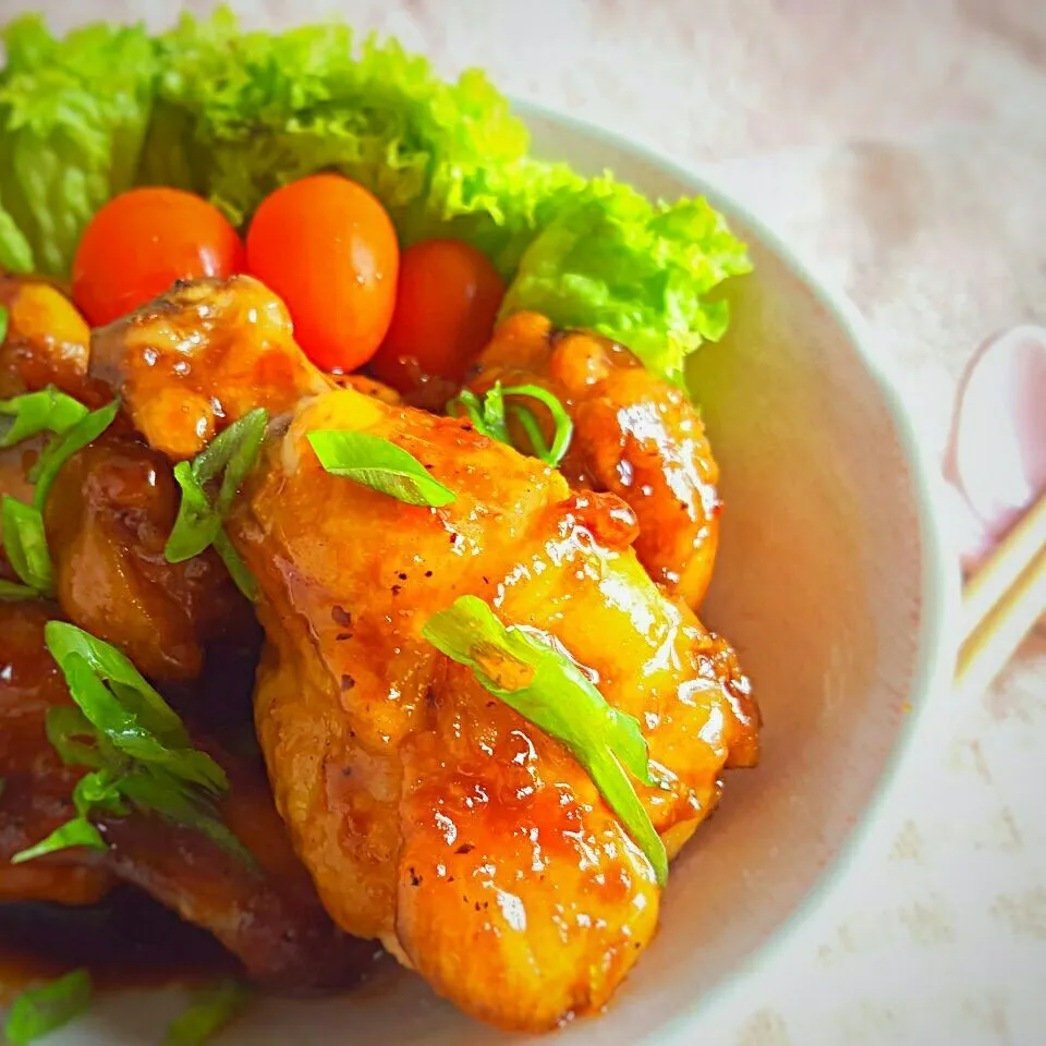 chicken drumlets cooked in homemade teriyaki sauce for lunch|Chua Jeanさん