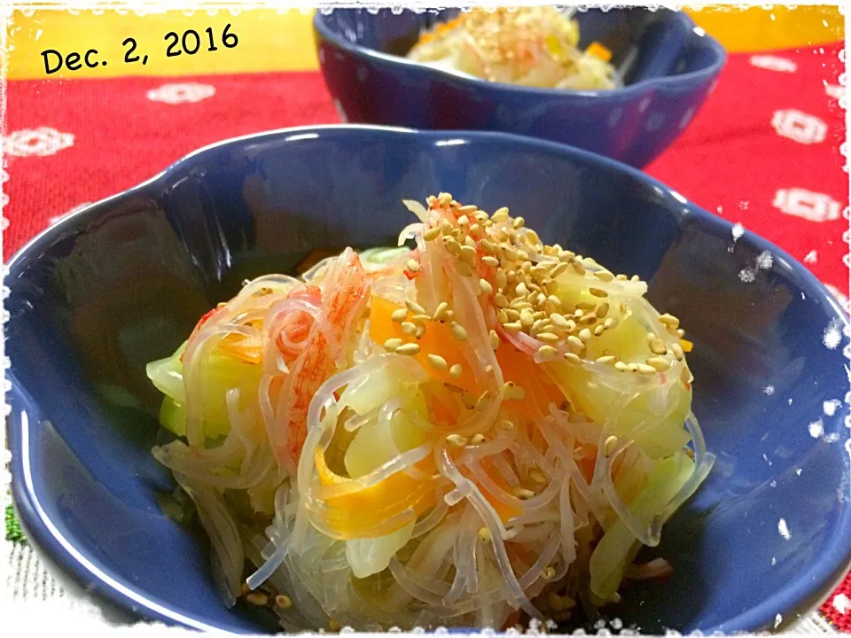 Yumiちゃんの料理 キャベツで春雨の酢の物～🎵|みきおさん