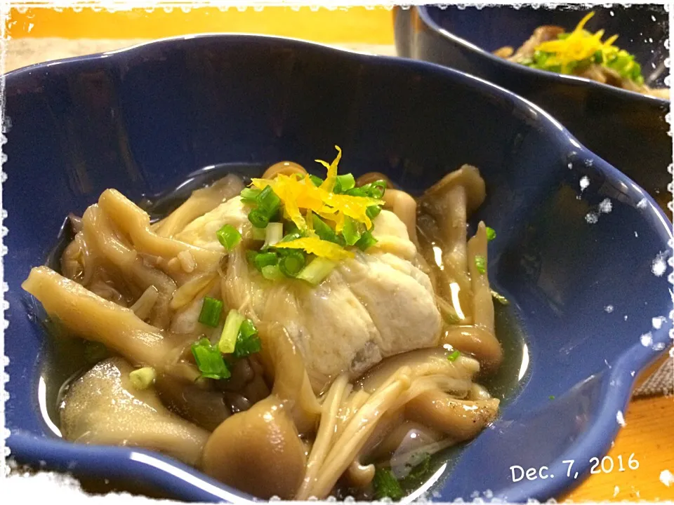 ことり*さんの料理 豆腐と蓮根の茶巾蒸し*
　～きのこ餡掛け～|みきおさん