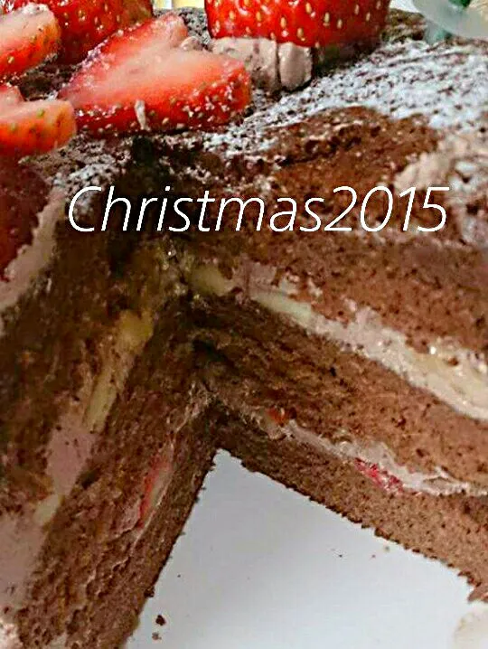 #クリスマス#ケーキ #チョコケーキ #チョコレートケーキ #チョコクリーム #チョコレートクリーム #クリスマスケーキ #イチゴ #バナナ #イチゴのサンタ #マシュマロ#クリスマスパーティー#ホームパーティー#クリスマスメニュー|憧さん