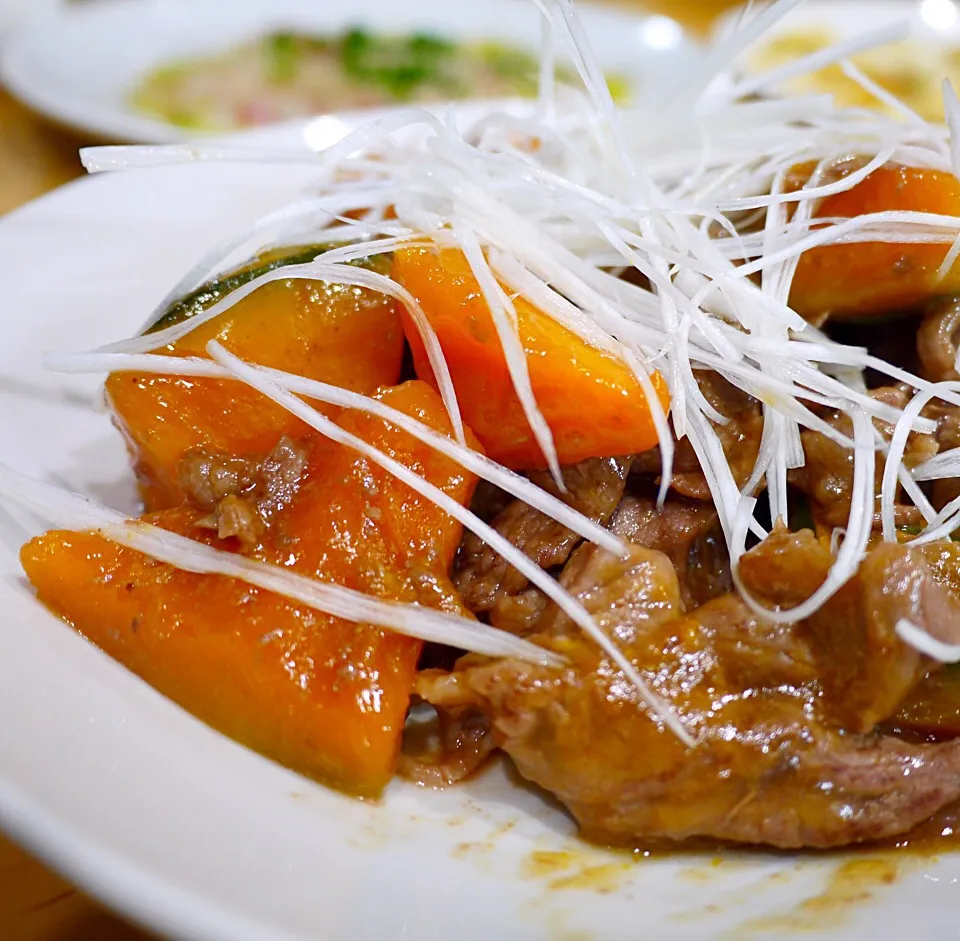 牛肉と南瓜の甘辛煮|沖縄「ピロピロ」ライフさん