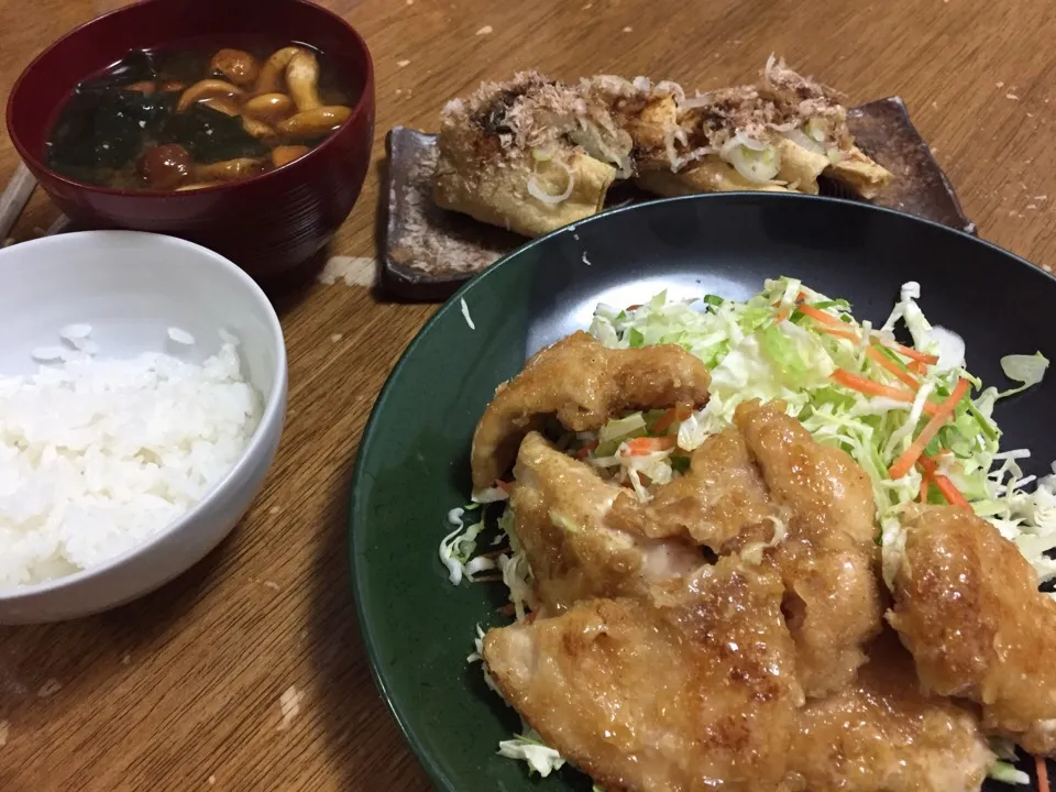 12月8日お夕飯 オイマヨチキンとか|さんだーさん