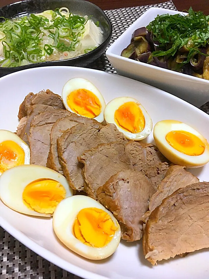 煮豚🐽
ナスの生姜ポン酢和え
豆腐のあんかけ|みっきーさん