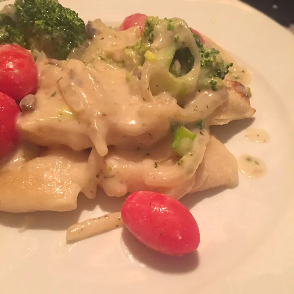 Perogies | Veg medley in a Mushroom Sauce|T.E.Dennisさん