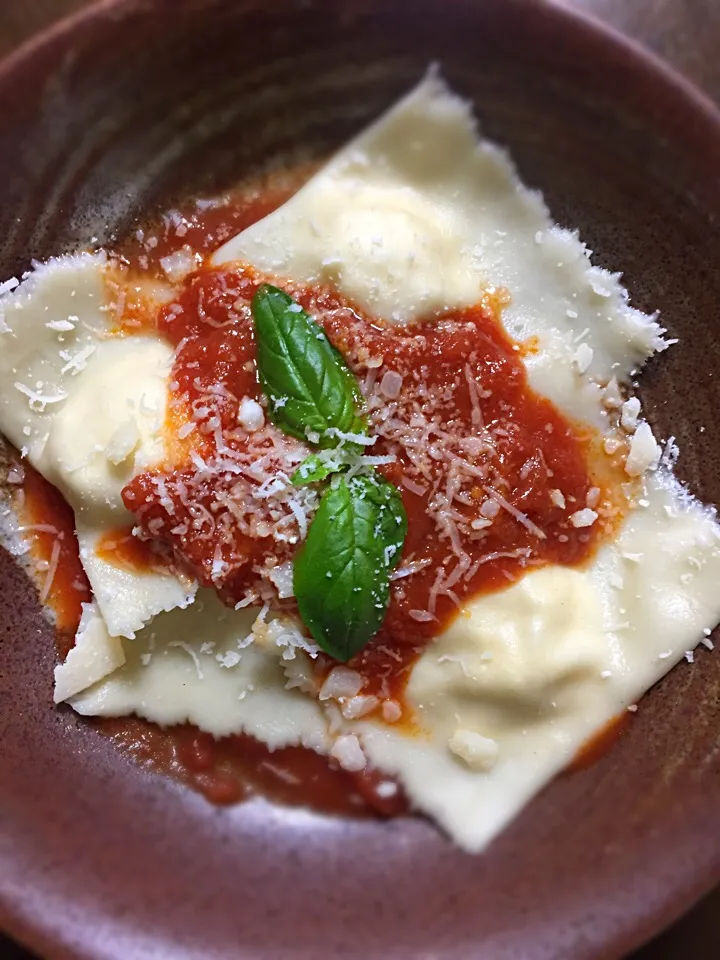 Ravioli with lemon and ricotta cheese filling, in tomato sauce🇮🇹|aястасияさん