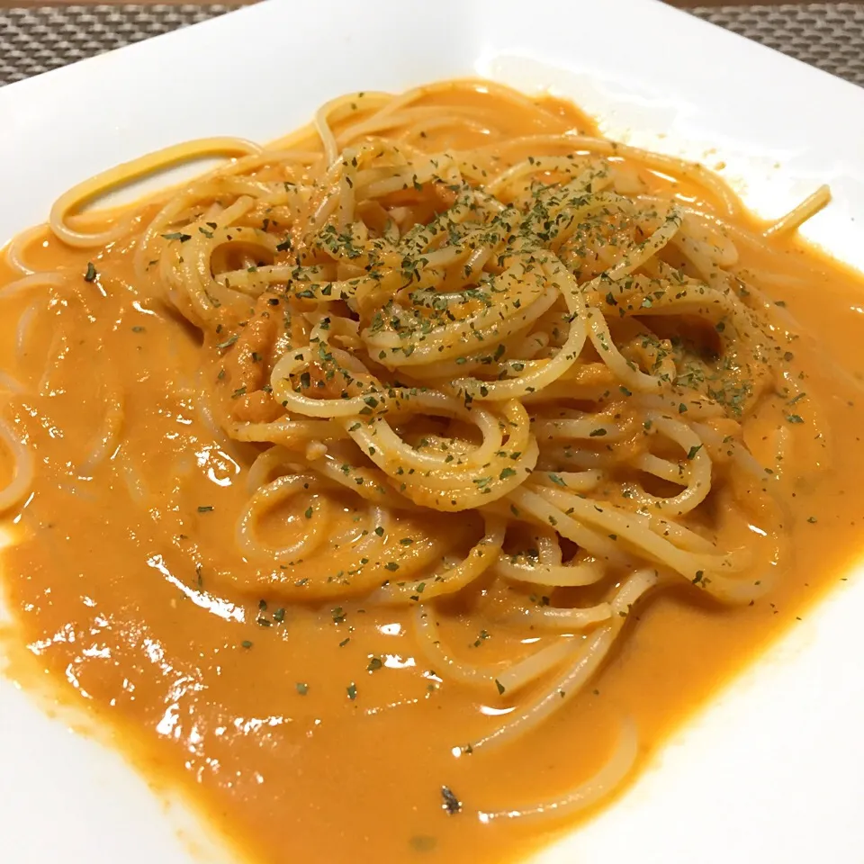 残り物の海老のビスクでアメリケーヌソースパスタ|あやさん