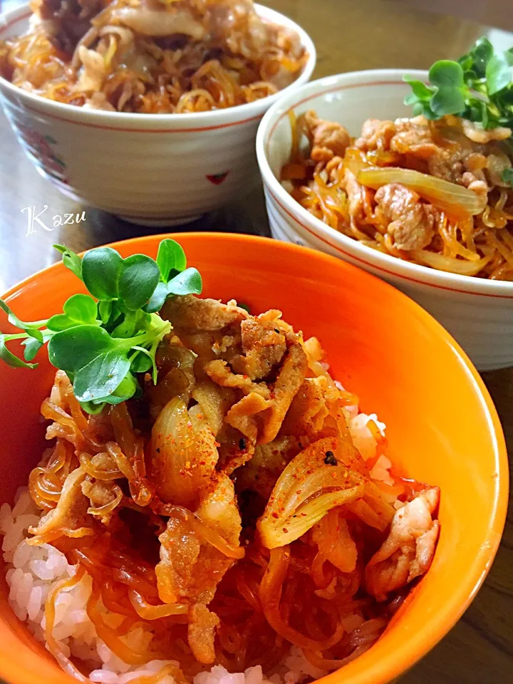 Snapdishの料理写真:すき焼きのタレで豚丼|かずきっちんさん