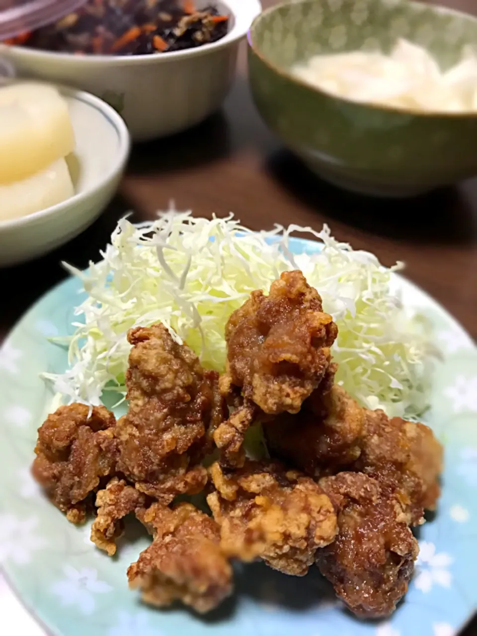 豚肉の竜田揚げ
ふろふき大根
ひじき煮
カブの一夜漬け|sakiさん