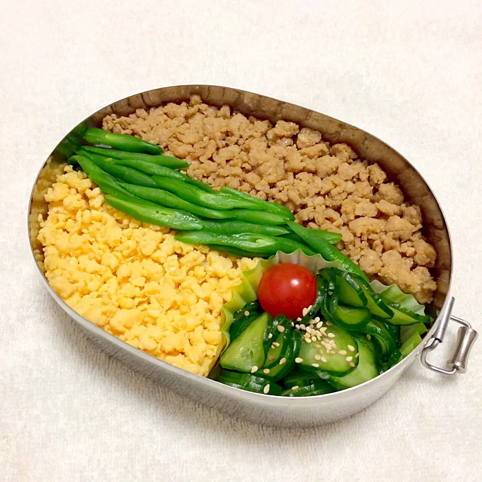 そぼろ三色丼

キュウリの塩揉み昆布風味
プチトマト|Juneさん