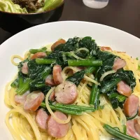 Snapdishの料理写真:ほうれん草のクリームパスタ|sakiさん