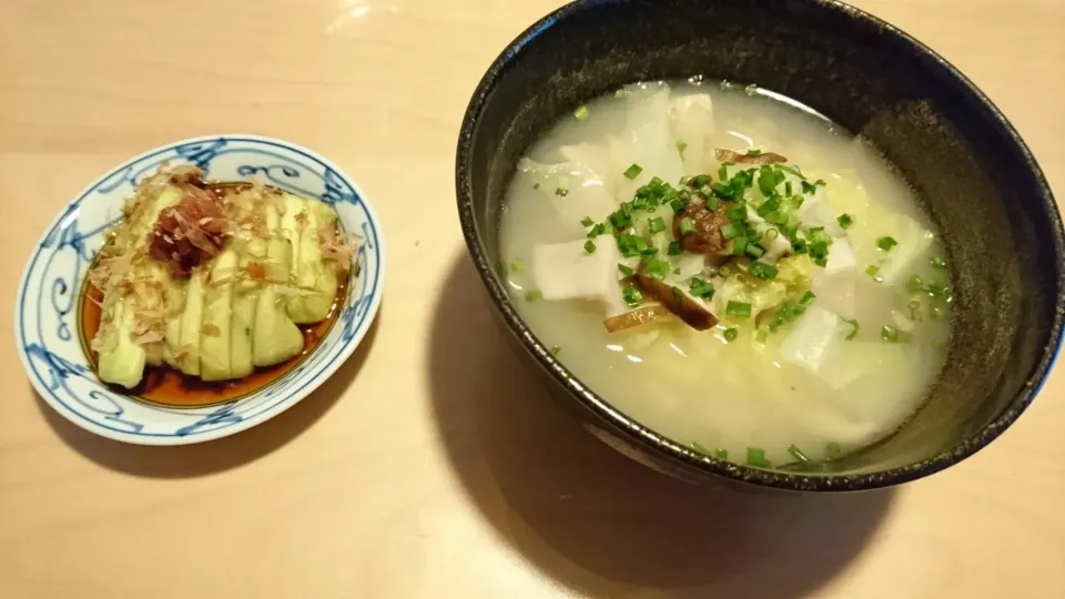 雑煮とレンジで作る焼きナス風|ごまさん