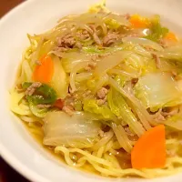 給食みたいな懐かしの味 野菜たっぷりあんかけラーメン|しろいひつじさん