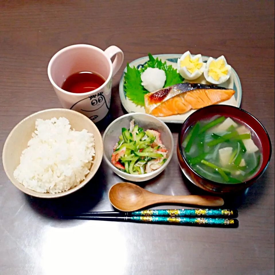 鮭の塩焼きの夜ご飯♡|Mami.Nさん