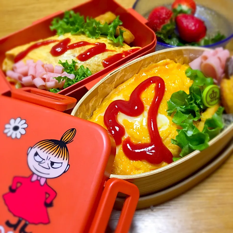 今日のお弁当！2016.12.13
娘弁💕my弁😊
#お弁当 #オムライス|mayuさん