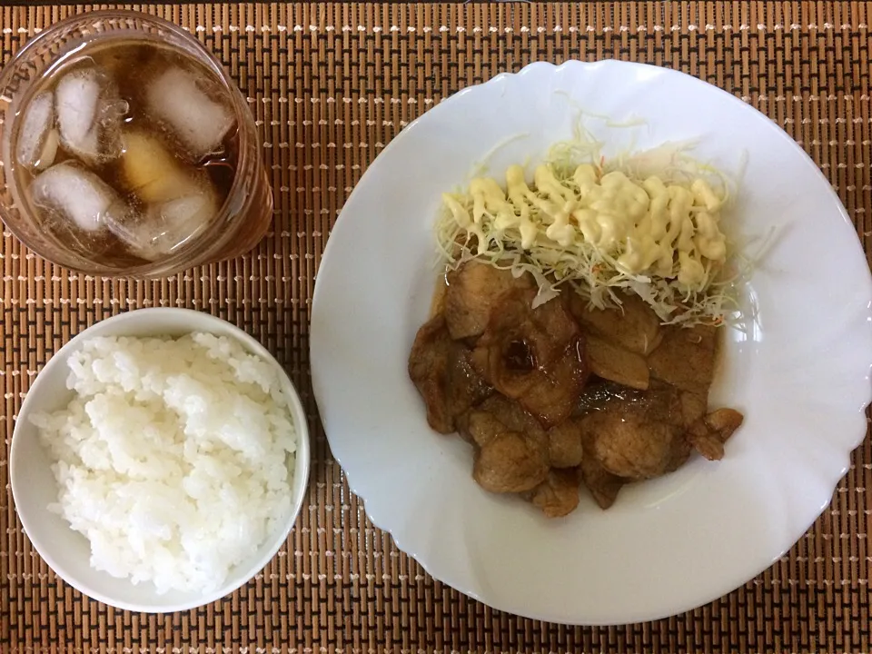 豚バラ焼肉ご飯|ばーさんさん