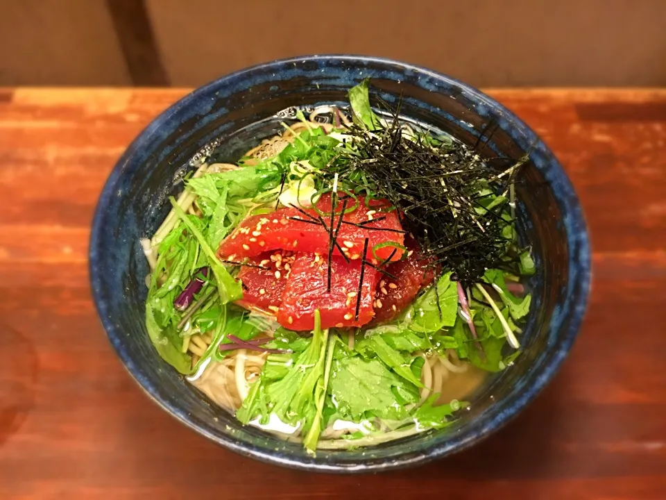 メバチ鮪のユッケ温めん2|半田手延べそうめんの店 阿波や壱兆さん