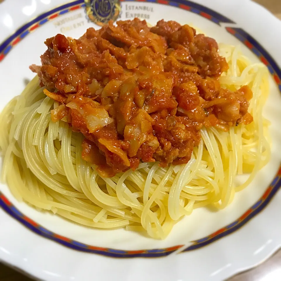 冷凍餃子でミートソーススパゲティ|Makiさん