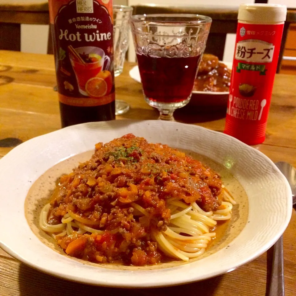 ミートパスタとホットワイン🍷|sato*さん