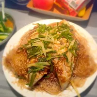 Steamed Fish with black bean and garlic sauce on vermicelli noodles|Heidi Chanさん