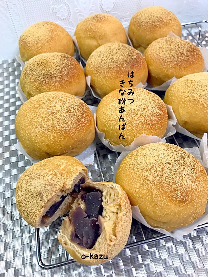 ゆっこさんの料理 蜂蜜きな粉ちぎりパン♡deはちみつきな粉あんぱん|o-kazuさん