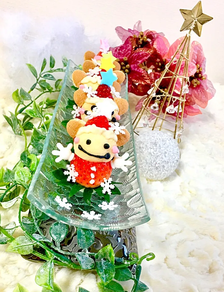 苺のくまサンタ🍓🎅🐻全員集合|富士子🍒🐰🍓さん