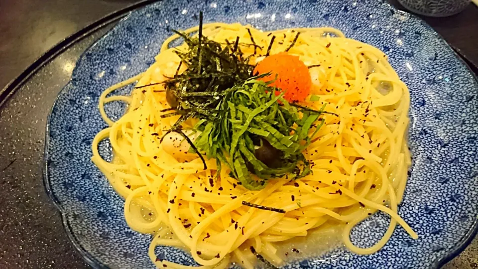 明太子と海老とシメジのパスタ|わこさん