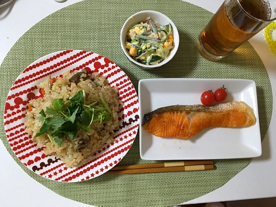 鮭ムニエル
牛ゴボウ混ぜご飯|はるさん