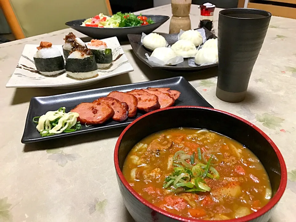 カレーの次の日はカレーうどん定食😊|makoさん